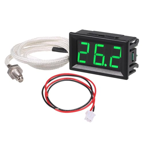 K Type Thermometer Multipurpose High Precision Simple Installation Thermocouple Industrial Digital Thermometer for Basement, Green