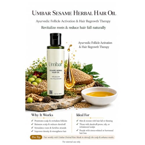 Image of Hair Mask & Sesame Oil | Botanical Pack | Green and Golden | Combo 2x100ml