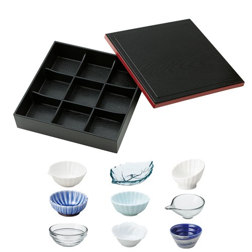 Amazon.co.jp: 九つ仕切り 風セット [ D-26 H-6.5cm ] 【 松花堂