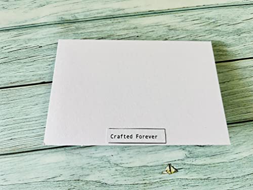 Crafted Forever handmade greeting card set with envelopes for birthday, 4x6 size, blank inside, floral theme (pack of 5)