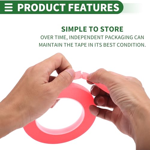 Image of Motoforti Universal Painters Tape Masking Master Tape 0.15cm /0.3cm /0.6cm /1.2cm /1.9cm x 55m Easy Removal Crepe Paper Pink 5 Pcs