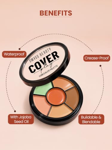 Image of Swiss Beauty Cover Play Concealer Palette | Hides Imperfections | Waterproof | Long-Lasting (Light To Medium)