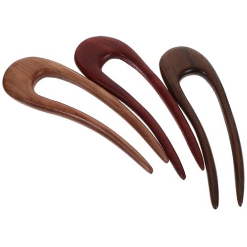 Épingle à cheveux chignon bois lot de 3 piques vintage pour femme accessoire coiffure moderne