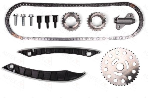 AUTEX 711512 Kit catena distribuzione con ingranaggio comando distribuzione per albero a camme con kit bulloni/viti