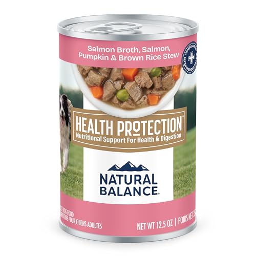 Natural Balance Health Protection Wet Dog Food - Whole Body Health, Easy on Digestion, Salmon Broth,...
