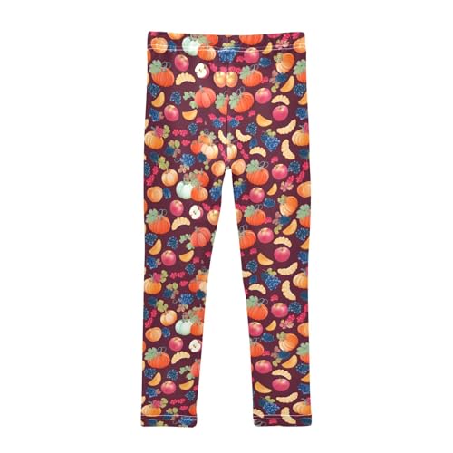 senya Girls Printed Leggings Yoga Pants Pumpkin Fruit Pattern for Kids in 4t to 10 Years, 4T2