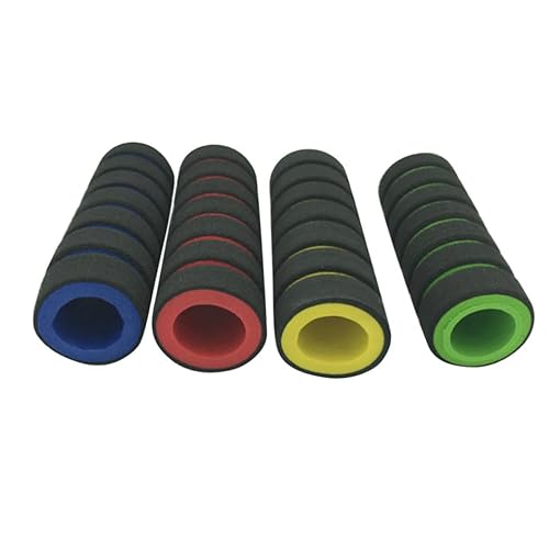 jojofuny Lot de 2 Poignées de Guidon pour Vélo Électrique et Vélo Garçon et Filles en Mousse Rouge et Noir Antidérapantes Capuchons Solide Absorbant Les Vibrations