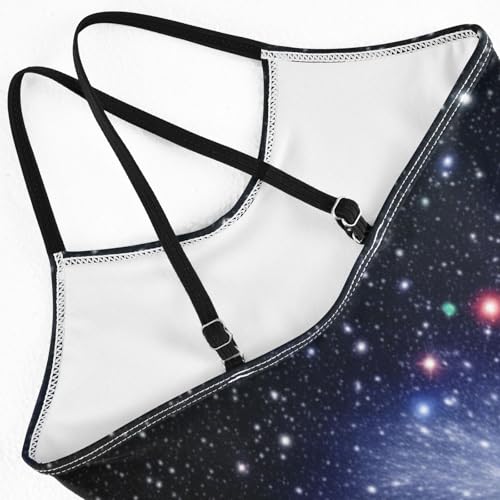 CHIFIGNO Star Space Galaxy Kids Swim Suits for Girls Quick Dry Crossback One Piece Swimsuit Kids 3T4