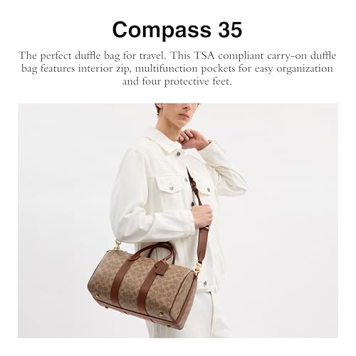 Coach Men's Compass 35 in Signature Coated Canvas, TAN Multi2
