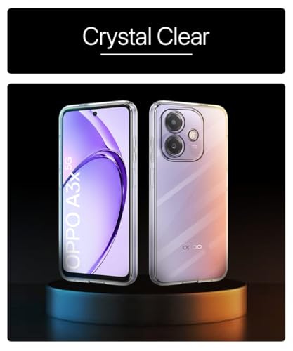Image of WOW IMAGINE Transparent Back Cover Case for Oppo A3x 5G | A3x 4G | A3 5G | Raised Bumps for Full Device & Camera Protection Shockproof TPU Silicone Back Case Mobile Cover - Transparent