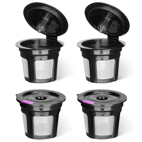 Comparison: Best Reusable K Cups For Keurig 9 Reusable K Cups for Keurig K Mini, K Express, K Elite, K Classic, K Compact, K Latte, K Duo and All 2.0 & 1.0 Coffee Makers, 4 Pack K Cup Coffee Filters - Black