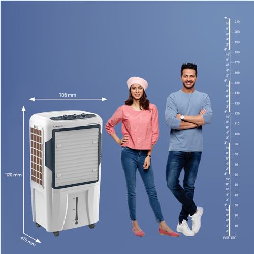 Image of Crompton Optimus Comfort 65 Litres Desert Air Cooler for home | Low Noise Operation | Large & Easy Clean Ice Chamber | High Density Honeycomb Pads | Everlast Pump | Humidity Control