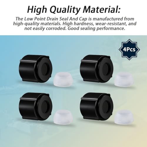 Image of 4Pcs Low Point Drain Seals and Caps Compatible with RV /Camper /Travel Trailer- 1 /2 Inch Hot & Cold Water Lines (4)