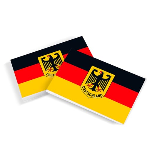 100 Stück Deutschland Sticker Flagge mit Bundesadler 8.5x5.5 cm Alternative für Deutschland Fahnen für Auto Stadion Wahlkampf Zubehör Bundestagswahl Landtagswahl & Demonstration