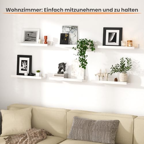 upsimples Floating Shelves for Wall, 3pack Modern White Shelves for Room Decor 40CM,Wall Mounted Storage Shelf for Bathroom, Bedroom, Living Room, Kitchen - Cosy Home Interiors upsimples Floating Shelves for Wall, 3pack Modern White Shelves for Room Decor 40CM,Wall Mounted Storage Shelf for Bathroom, Bedroom, Living Room, Kitchen - Image 6