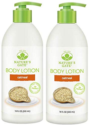 Nature's Gate Oatmeal Lotion (Pack of 2) With Jojoba Seed Oil, Shea Butter and Sweet Almond Oil, 18 fl. oz. Each