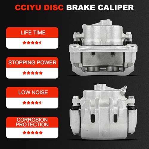 Image of cciyu Front Left & Right Disc Brake Calipers Assembly 19-B2830 19-B2831 | For Lexus For ES300 V6 3.0L 2002-2003, For Lexus For ES330 V6 3.3L 2004-2006 with Bracket