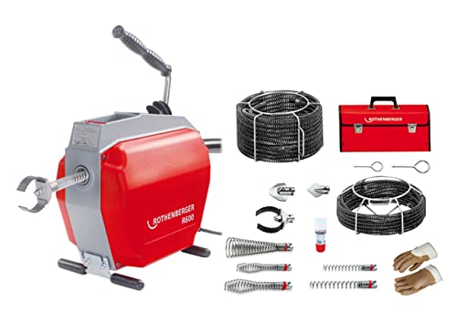 Rothenberger Rohrreinigungsmaschine R 600 im Set mit: 5x16mm + 5x20mm Spiralen, und viel Zubehör, 19173, inklusive Maßstab"GF Lotter"