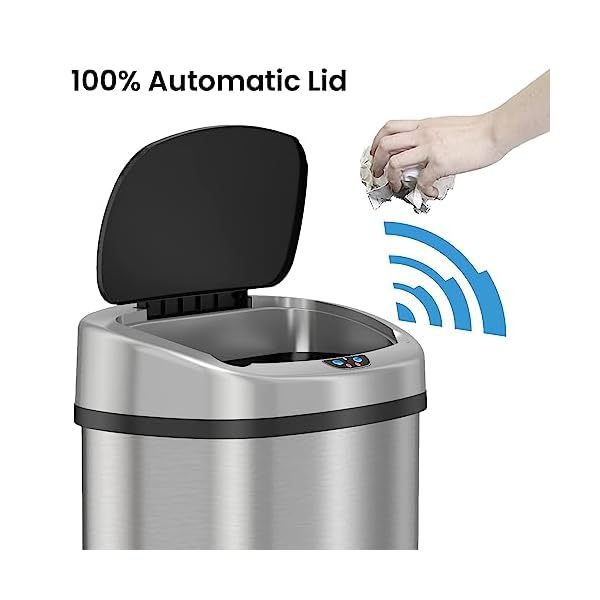   13-Gallon-Trash-Can-Kitchen-Garbage-Can-with-AC-Adapter-and-Odor-Filter-Stainless-Steel-Home-Office-Home-Office-Work-Bedroom-Living-Room-Garage-Trashcan-Wastebasket-Slim-Lage-Capacity