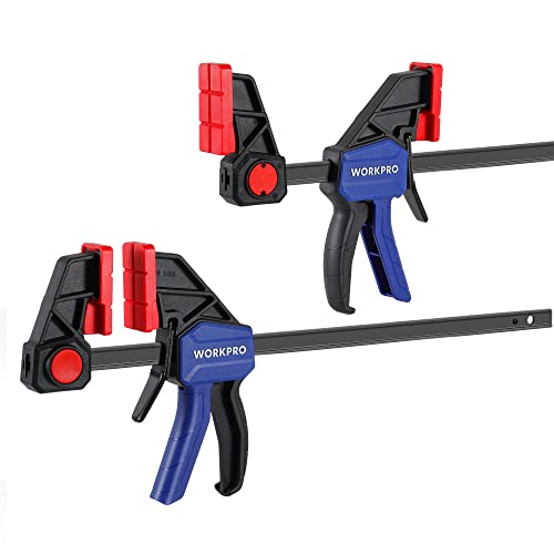 WORKPRO 2 Piezas Sargento Barra de 305mm, Fuerza de Sujeción 136kg