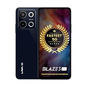 Lava Blaze 3 5G (Glass Blue, 6GB+128GB) | Segment’s Fastest 5G Smartphone | Dimensity 6300 Processor | 90Hz Display | 50MP+2MP AI Camera with Vibe Light | 5000 mAh | Special Discount on All Banks