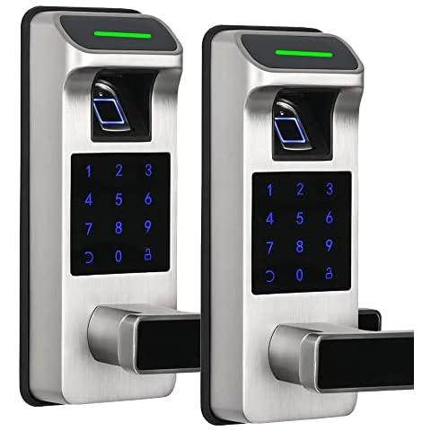 Harfo A01 Model Smart Door Lock with APP Control 2 Satin Nickel Color Bundle Cover