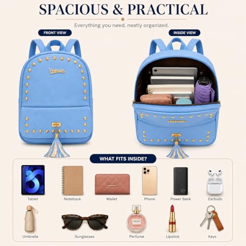 Image of VRITRAZ PU Leather Ladies Leather Shoulder Fitting Backpacks Designer Backpack Shoulder Bag, Handbag For Women, Girls Elegant Backpack Purse