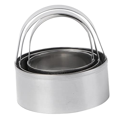 Luxshiny 3Piezas Cortador de Galletas Redondo Inoxidable Set Mango Molde para Hornear Galletas Clásicas para Repostería y Cocina