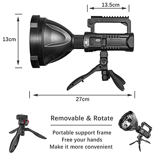 Image of BERCOL Rechargeable Spotlight, Super Bright 200000 Lumens Led Spot Lights Flashlight 8000 mAh Large Handheld Searchlight Long Lasting for Outdoor Hunting Boating Camping