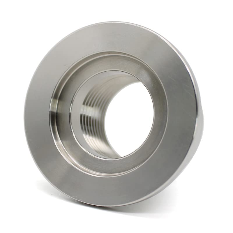 Conector brida de vacío KF50 rosca interna 1-1/2" BSPT acero inoxidable SUS304 para unión de tuberías 4
