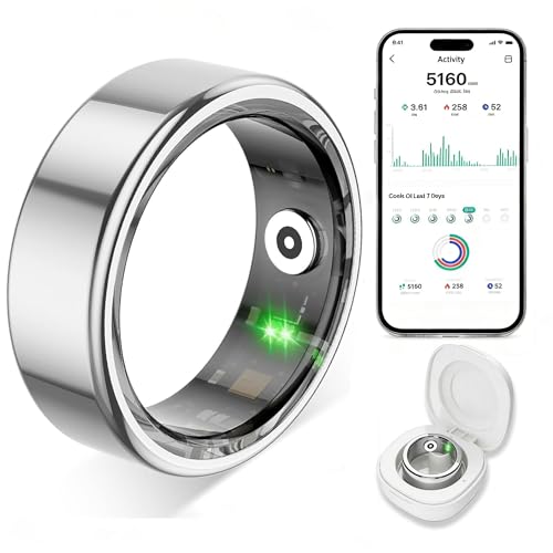 Smart Ring for Women Men,Fitness Tracker Ring with Heart Rate, Sleep Monitoring, Blood Oxygen, Step Counting for iOS and - Detailed View