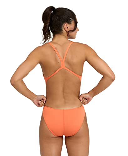 Image of Arena Women's Solid Team Swimsuit Challenge Back MaxLife Open Back Bathing Suit Athletic Swimwear