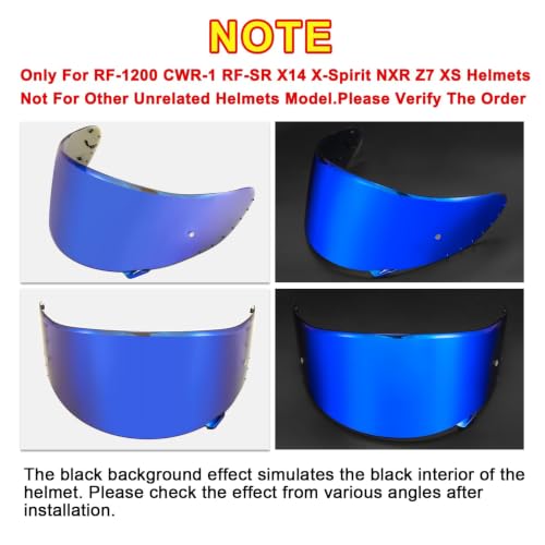 Image of PSLER CWR-1 Visor- RF-1200 Visor X14 Face Shield Replacement for CWR-1 RF 1200 X-Spirit NXR Z7 X14 NX NZ,Deep Blue
