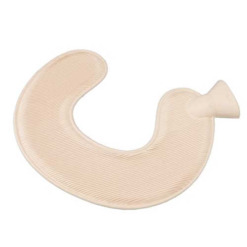 Nekwarmwaterzak, U-vormige warmwaterkruik 1L Rubber Polyester Zacht Comfortabele brede mond voor thuis(Marineblauw) - Image 3