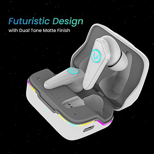 Image of TAGG Rogue 500GT Gaming True Wireless in Ear Earbuds | 42ms Ultra Low Latency | 9 Pulse Lighting Modes, 4 Mics ENC | Type-C Fast Charge | in-Built Gaming Mode & BassX Mode | White