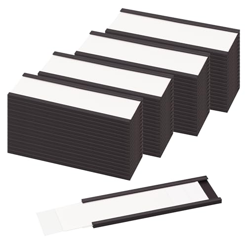 LLPT Etiquetas Magnéticas 50pcs 25MM * 75MM Soportes Magnéticos Para Etiquetas Soportes Magnéticos Para Tarjetas De Datos Con Películas Protectoras, para Estantes de Meta Pizarra Blanca (MH2175)