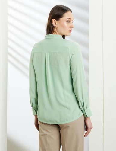 Image of Symbol Premium Women's Bow Tie Top (Regular Fit | Solid | Desk-to-Dinner) (Available in Plus Sizes)