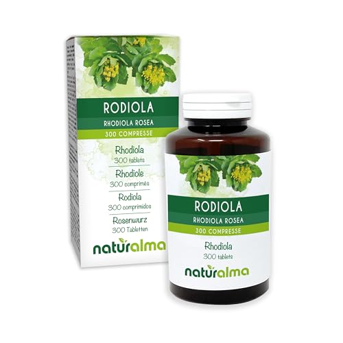 Rodiola (Rhodiola rosea o Sedum roseum) raíces Naturalma - 150 g - 300 comprimidos - Complemento alimenticio - Natural y Vegano