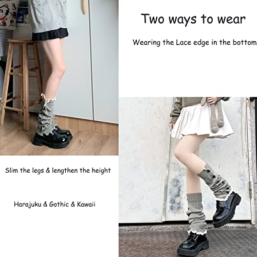 Image of Leg Warmers Harajuku with Lace Button Knit Harajuku Japanese Style Kawaii Lolita Gothic Flared and Loose Fit