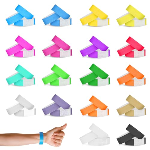XCSJ 180 Pcs Pulseras De Identificacion Pulseras De Seguridad Pulseras De Entrada Pulseras De Seguridad Para Eventos, Fiestas, Acontecimientos Deportivos, Competiciones -19 x 250 mm (18 Colores)