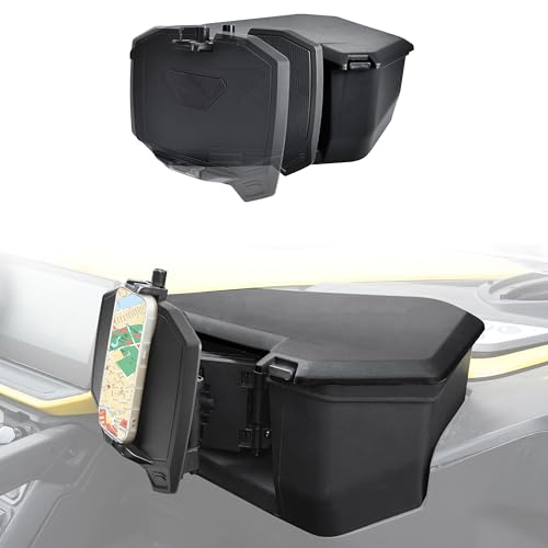 SAUTVS Tablet Phone Device Holder for Maverick R, Adjustable Electronic Device Holder GPS Phone Tablet Mount with Storage Box for Can Am Maverick R MAX X RS 2024+ Accessories (#715007176)