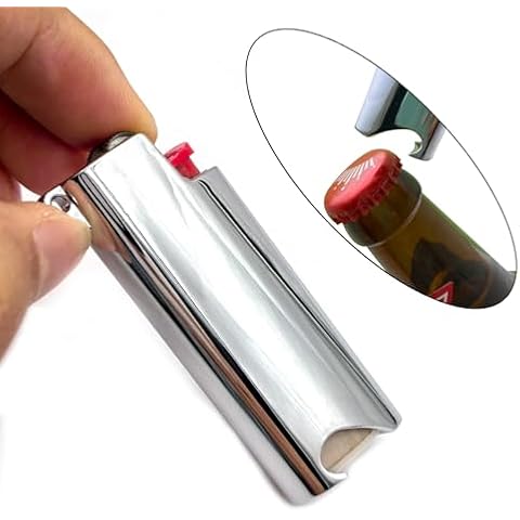 Lucklybestseller Multifunctional Lighter Case Cover Holder Sleeve Pouches Metal with Beer Bottle Opener for BIC Mini Size Lighter J5 Cover