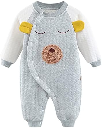 Baby Strampler Langarm Mit Süßen Cartoon-Prints – Warmer Overall Für Neugeborene & Babys | Jungen & Mädchen