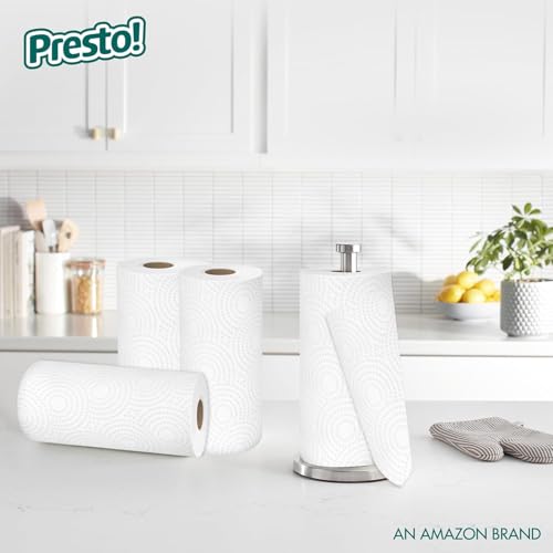 Amazon Brand - Presto! Flex-a-Size Paper Towels, 158 Sheet Huge roll, 6 Rolls, Equivalent to 19 Regular Rolls, White