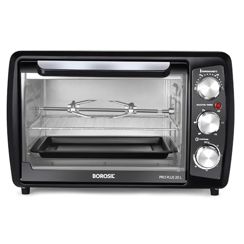Borosil OTG Pro Plus 20 Litres Oven Toaster Griller, Motorized Ro...