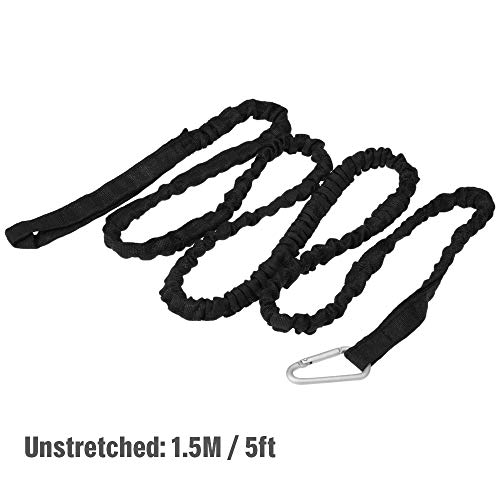 KKmoon Trela ​​de caiaque de 1,5 m Elastic Paddle Vara de pesca Corda de segurança com mosquetão Ace