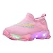 Harpily Unisex Scarpe da Corsa Sportive LED Scarpe da Ginnastica Ragazze Ragazzi Luminoso Scarpe a Rete Scivolare su Bambini Primi Passi EU 22.5-29 (22.5 EU, Rosa)