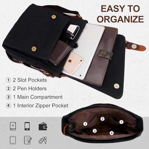 Small Messenger Bag,VONXURY Water Resistant Shoulder Bag Canvas Crossbody Purse for Women Men3