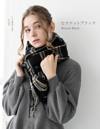Loo&c 厚手 大判ストール チェック柄 マフラー B0FSR3ZF7S の商品画像 1