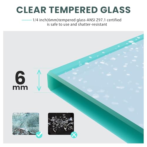 UCALAFEE Semi-Frameless Pivot Shower Door 36" W x 72" H, Polished Chrome Glass Door with 6mm SGCC Clear Tempered Glass, Reversible Design, Waterproof Seal, Anti-Fog & Easy Clean Coating by Ucalafee - Used condition - Image 2
